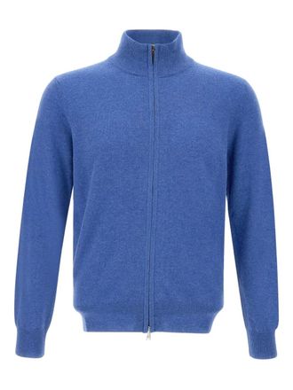 KANGRA wool zip-up sweater - Blue