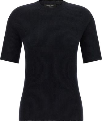 Fabiana Filippi Black Solid Crew Neck T-Shirt