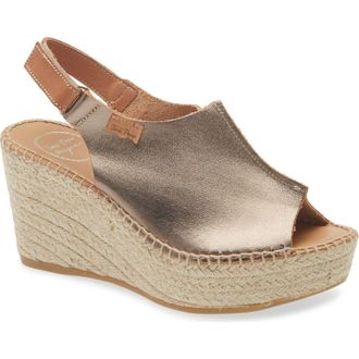 Toni Pons Lugano Espadrille Wedge Sandal in Bronze at Nordstrom, Size 5.5-6Us