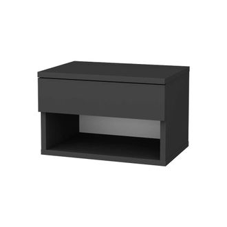 Dmora Mesa De Noche Dperisa, C&oacute;moda Baja, Mesilla De Noche, Estante De La Cama, 45x29h32 Cm, Antracita - Dmora