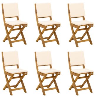 vidaXL Sillas Bistro De Exterior 6 Pcs Blanco Crema 38 X 46 X 85 Cm Vidaxl