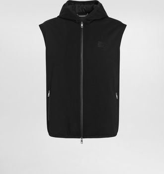 Dolce & Gabbana Technical Fabric Vest With Hood - Man Coats And Jackets Black 44