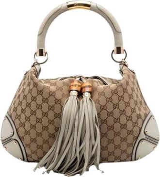 Gucci Pre-owned Handbags, female, Beige, Size: ONE SIZE Pre-owned The Indy