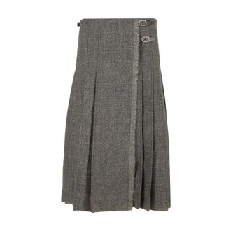 Durazzi Milano Pleated Midi Skirt - female - Durazzi Milano - Midi Skirts - Gray - M - Skirts