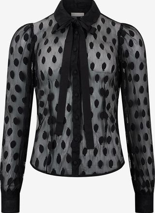 Ulla Johnson Spitzenbluse mit Punkten und Schleife Soraya