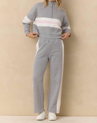 Vintage Havana Fleece Colorblock Quarter Zip Sweatshirt In Vintage