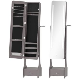 HOMCOM Armario joyero 37x30x158 cm gris