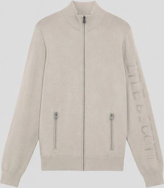 Lyle & Scott Lyle And Scott Mens Mesh Logo Knitted Track Jacket - White - Size: Regular/34