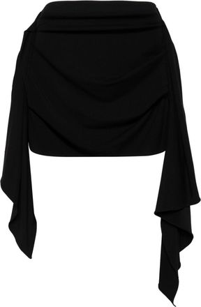 The Attico draped jersey mini skirt - women - Polyamide/other fibers/Acetate - 38 - Black