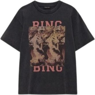 Anine Bing Tops, Dames, Zwart, XS, Katoen, Cade Tee