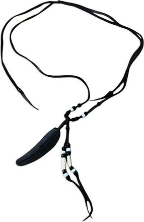TAKAHIROMIYASHITA TheSoloist. feather beaded necklace - Black