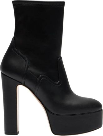 Casadei Patty Ankle Boot - Dames - Laarzen met Hak - Zwart - 37 EU - Leer - Schoenen