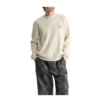 Maison Kitsun&eacute; Jersey de cordero Milano con cabeza de zorro - Knitwear - Hombre - Beige - M