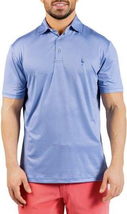 Tailorbyrd Mosaic Tiles Printed Performance Polo in Denim at Nordstrom Rack, Size Xx-Large