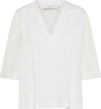Seventy T-shirt met ronde hals van jersey en zijdemix - Dames - Polos - Wit - M - Tops
