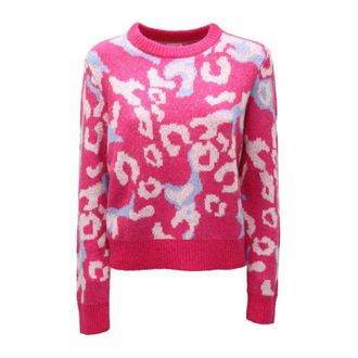 Sun 68 Round-neck Knitwear, female, Multicolor, M, Fluorescent Pink Jumper