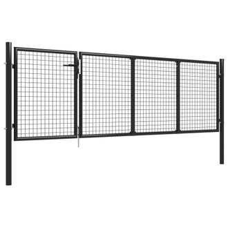 Berkfield Home Garden Gate Steel 350x100 cm Anthracite in Black