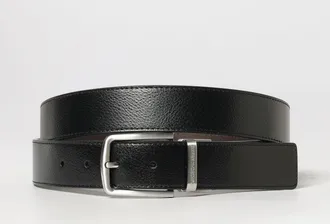 Emporio Armani Reversible and Adjustable Belt in Bovine Leather with Buckle