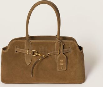 Miu Miu Aventure Suede Bag, Woman, Olive Green