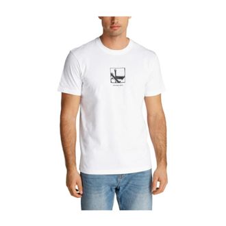 Calvin Klein T-Shirts, male, White, Size: XL Logo Graphic T-Shirt