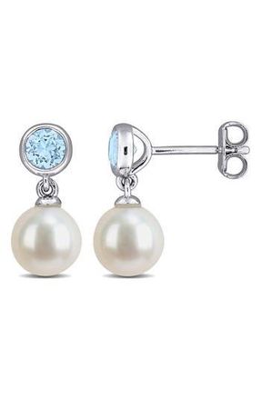 Delmar Semiprecious Stone & Cultured Pearl Drop Earrings in Blue at Nordstrom Rack