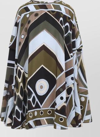 Pucci silk mini dress cape design