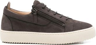 Giuseppe Zanotti Frankie leren sneakers met ritsdetail - Bruin