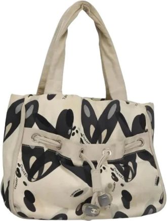 Chanel Pre-owned Bucket Bags, female, White, Size: ONE SIZE Pre-owned Vintage Tote Bag