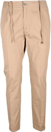 Cruna Beige Tailored Trousers with Adjustable Drawstring