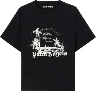 Palm Angels Palm Statement T-Shirt - Heren - T-shirts - Zwart - S - Katoen - Tops