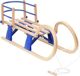vidaXL Trineo Plegable Vidaxl Con Respaldo, 110 Cm, Madera Contrachapada
