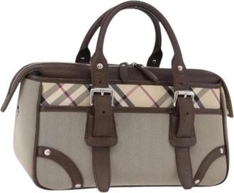 Burberry Pre-owned Vintage Canvas Hand Bag - Dames - Vintage Handtas - Bruin - ONE Size - Leer - Vintage