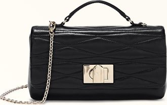 Furla 1927 Borsa Mini L Nero Nero Nappa Di Pelle Di Vitello Di Lusso Trapuntata Dattero + Pelle Nappa Donna