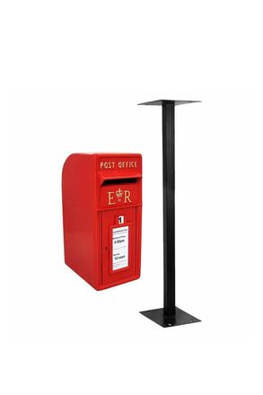 MonsterShop Red Royal Mail Post Box with Stand