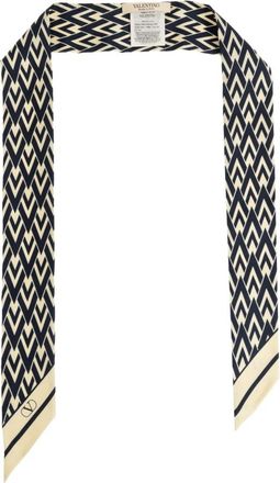 Valentino Garavani Zijden Sjaal - Dames - Zijden sjaals - Blauw - ONE Size - Leer - Accessoires