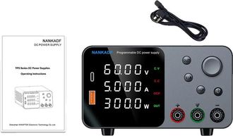 OEM Fuente De Alimentaci&oacute;n De Laboratorio, Carga Usb-a Y Tipo-c, Salida Ajustable, Tps605 60v 5a