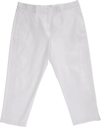 Jil Sander Straight Leg Pants in White Cotton
