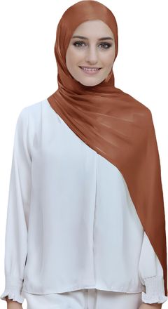 Lina & Lily Sheen Shimmer Womens Crepe Scarf Shawl Wrap Head Hijab Lightweight (Rust)