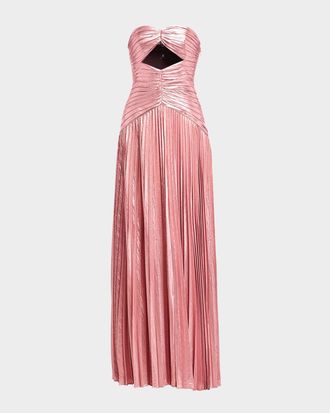 Retrof&ecirc;te Mallory Strapless Metallic Maxi Dress