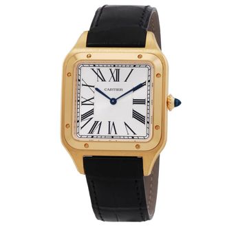 Cartier Santos-Dumont Hand Wind Silver Dial Mens Watch WGSA0108