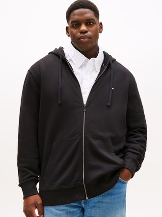 Tommy Hilfiger Big & Tall Kapuzensweatjacke BT-ESSENTIAL TERRY ZIP THROUGH, Herren, Gr. XXL, schwarz, Sweatware, Obermaterial: 100% Baumwolle, TOMMY HILFIGER BIG & TALL, normal
