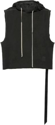 Rick Owens Hooded Tunic Sweatshirt - Heren - Sweatshirts & Hoodies - Zwart - Maat: L Katoen