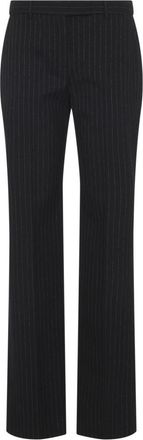 Alexander McQueen Alexander McQueen, Straight Trousers, female, Black, Size: XS Pinstriped Tailored Trousers