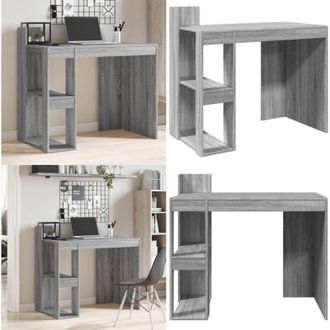 vidaXL Scrivania Grigio Sonoma 103,5x56,5x94 cm in Legno Multistrato - Scrivania in legno multistrato - Scrivania grigia