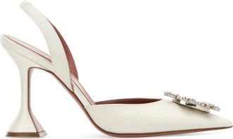 Amina Muaddi Begum Sling 95 - Dames - Pumps - Wit - 38 1/2 EU - Schoenen