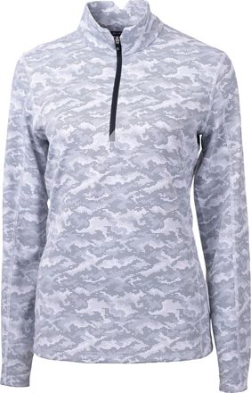 Cutter & Buck Traverse Camo Print Stretch Quarter Zip Womens Pullover Jacket