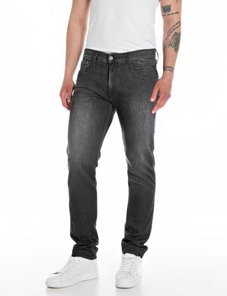Replay Slim-fit-Jeans REPLAY Anbass, Herren, Gr. 32, L&auml;nge 34, grau (dunkelgrau 712), Denim/Jeans, Obermaterial: 99% Baumwolle, 1% Elasthan, slim fit normal,