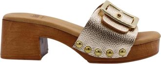&Egrave; Mia Houten Klompen Hobart Stijl - Dames - Muiltjes - Geel - 37 EU - Schoenen