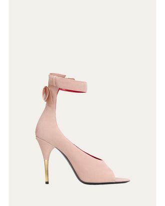Valentino Garavani Suede Bow-Back Stiletto Sandal