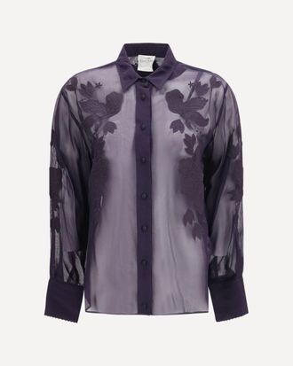 Forte_Forte FORTE_FORTE Organza Shirt with floral embroidery Female 1